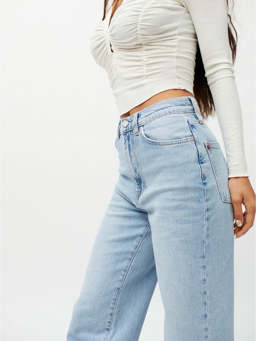 BDG Light Wash High-Rise Straight Leg Jeans